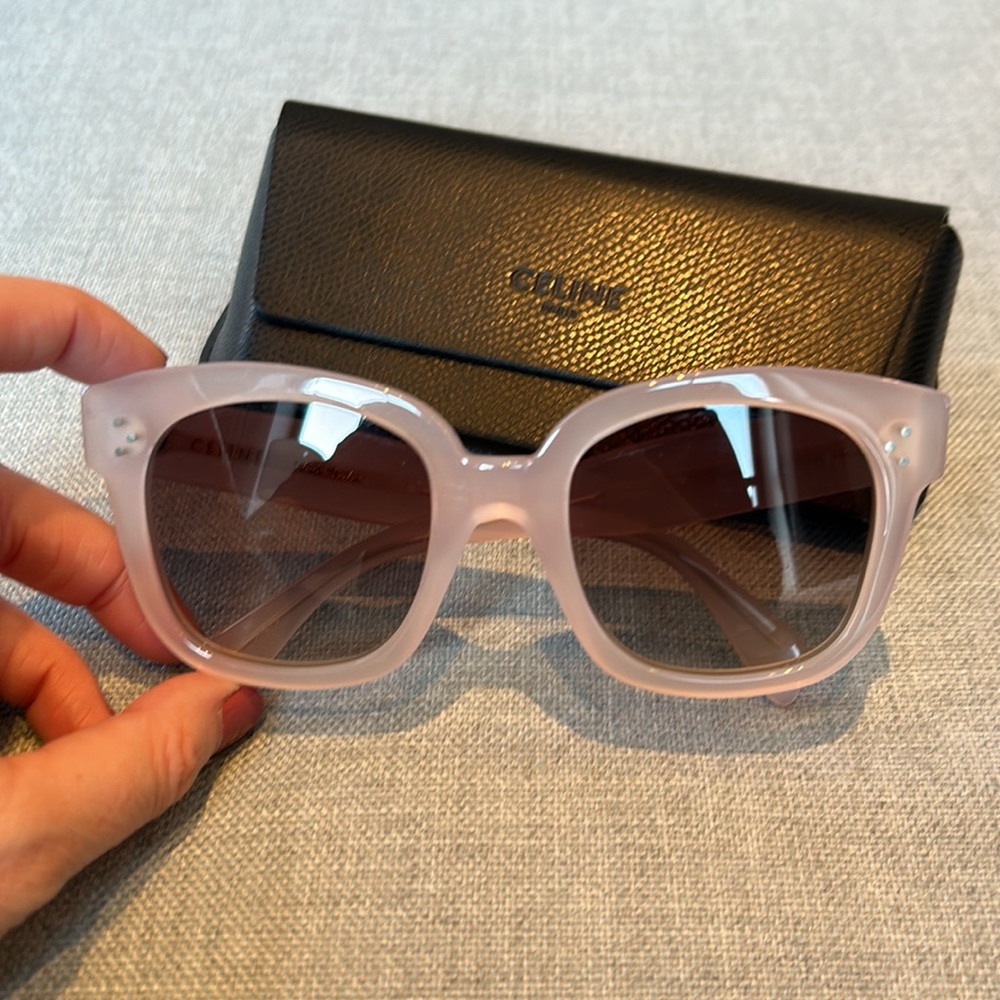 Light pink Celine sunglasses with case. Excellent condition. Worn twice. - Picture 2 of 4